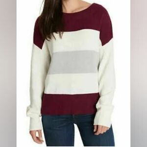 Lucky Brand Pullover Sweater,  Off-white, Maroon, Light Gray, Size XL